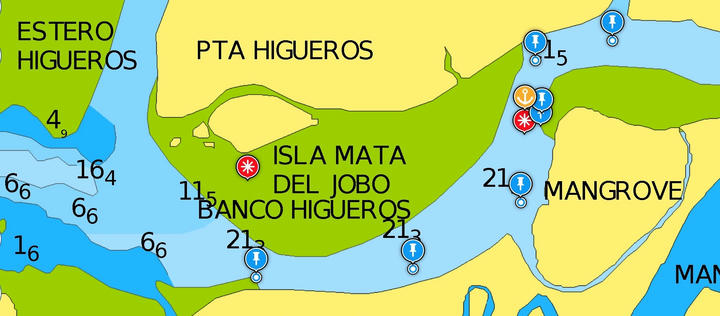 Marine chart of Higueros bank